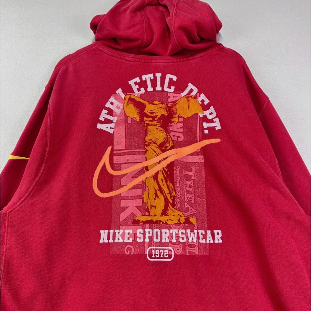 Nike NSW Club Fleece Pullover Hoodie Mens XXL Gym‎ Red Retro Sweatshirt - Picture 6 of 13